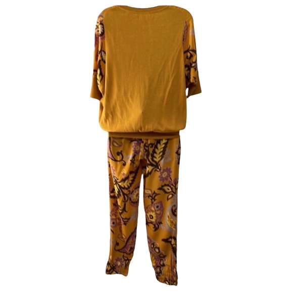 GUCCI gold, purple & brown floral fancy silk joggers, Small, excellent - Picture 10 of 12